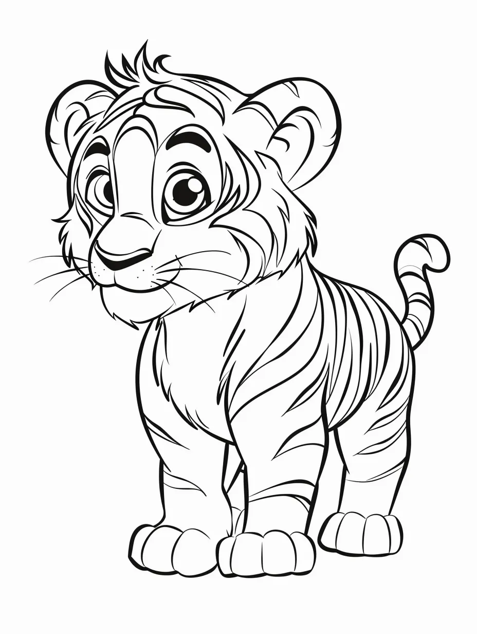 image de coloriage Tigre pour enfant