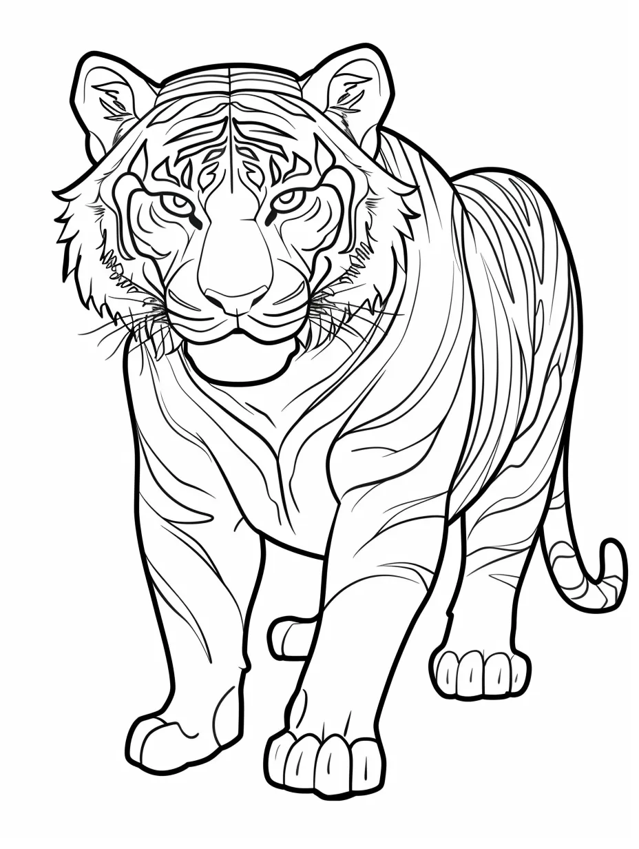 coloriage Tigre pour enfant à imprimer