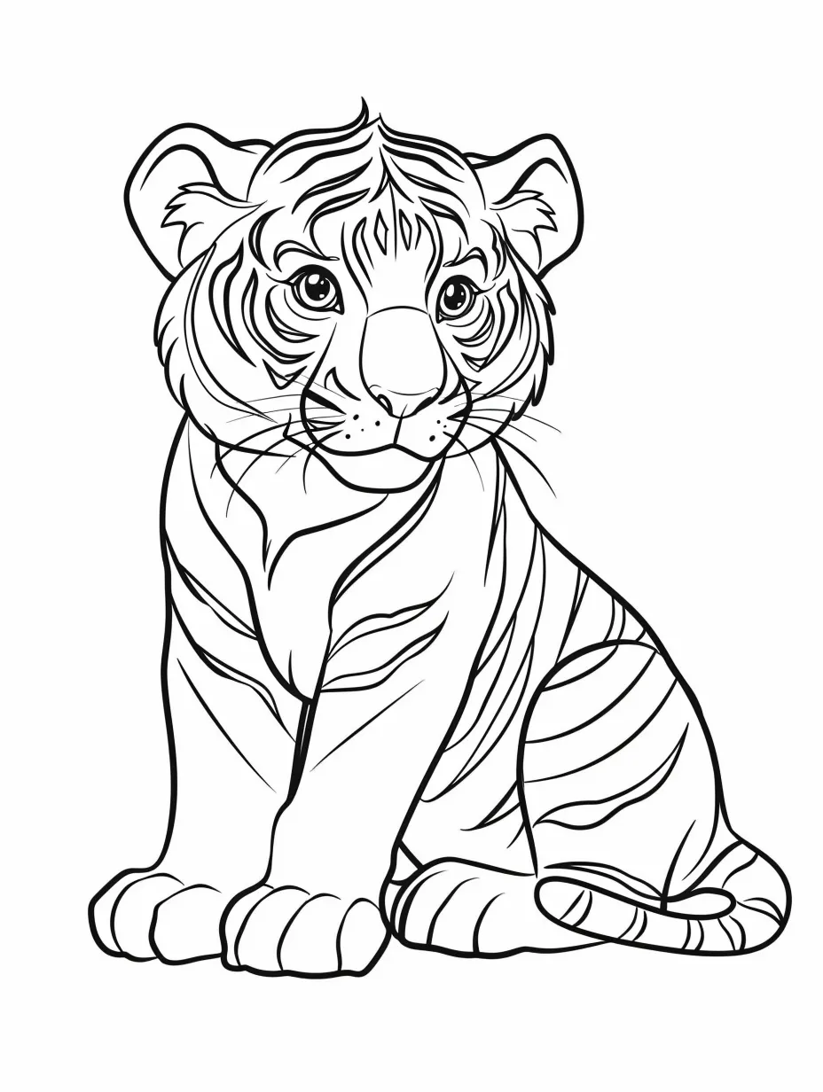 coloriage Tigre d'enfant a imprimer