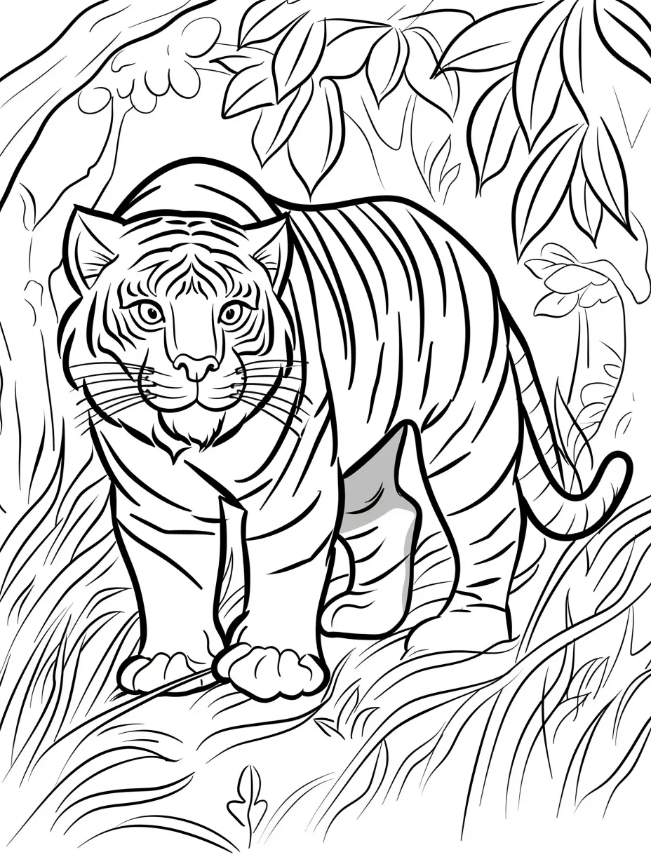 coloriage Tigre à imprimer pour enfant de 12 ans