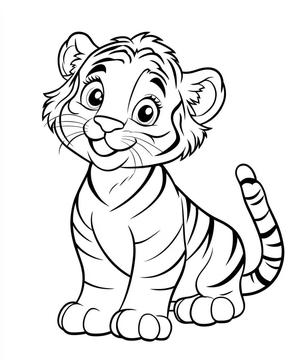 coloriage Tigre pour enfant de 3 ans