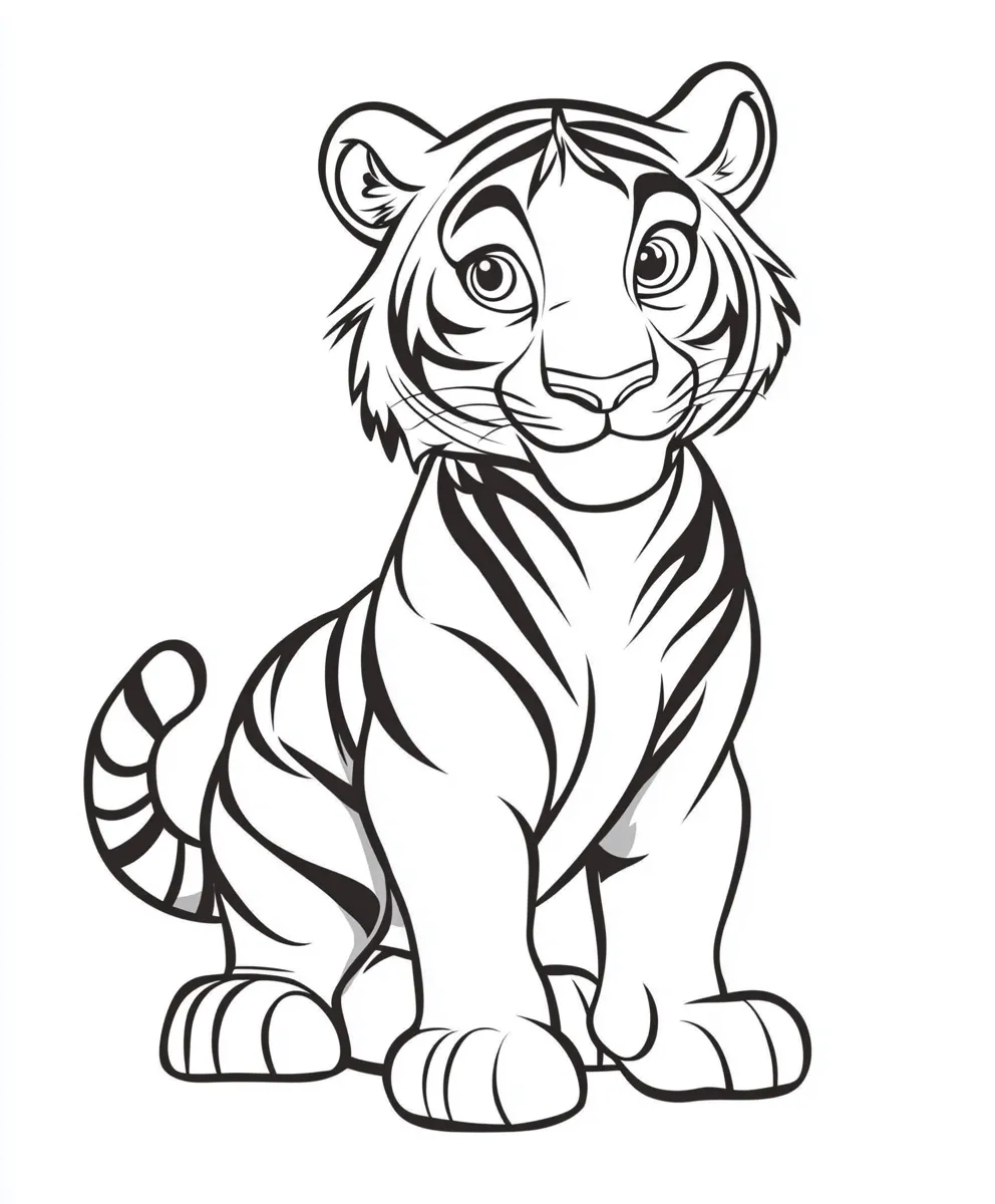 image de coloriage Tigre pour enfant 1