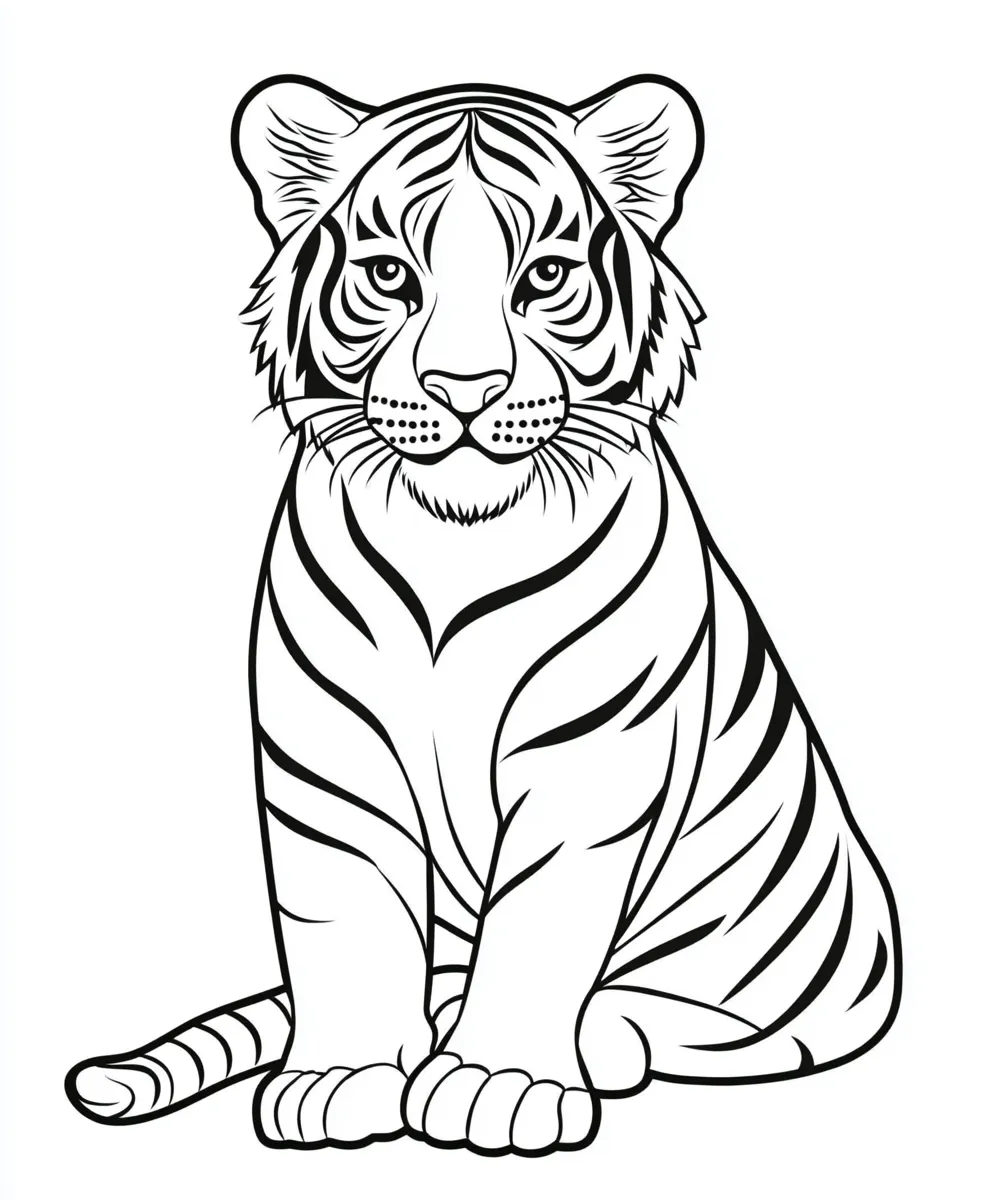 coloriage Tigre a colorier en ligne 1