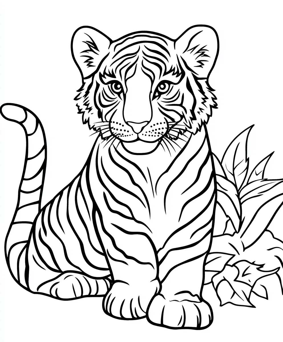 coloriage Tigre pour enfant de 5 ans