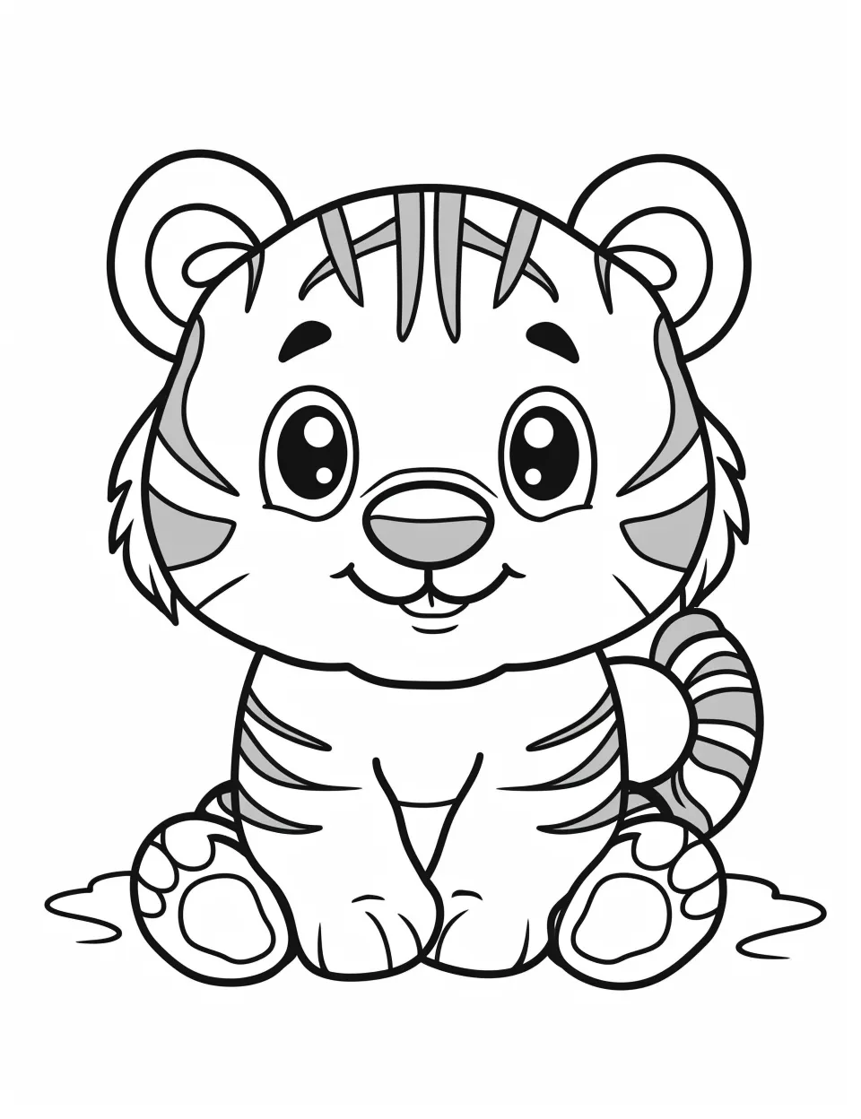 coloriage Tigre pour primaire