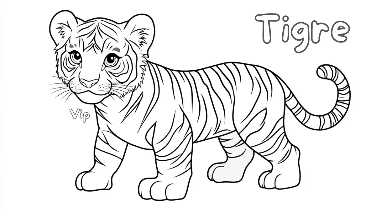 coloriage Tigre à imprimer pour enfant de 6 ans