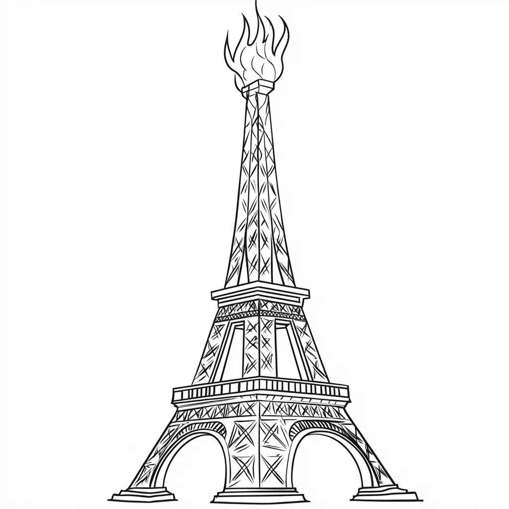 coloriage Tour Eiffel pour enfants