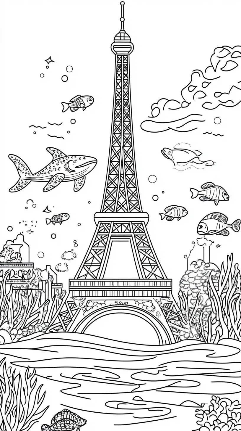 coloriage Tour Eiffel à imprimer gratuitement pdf