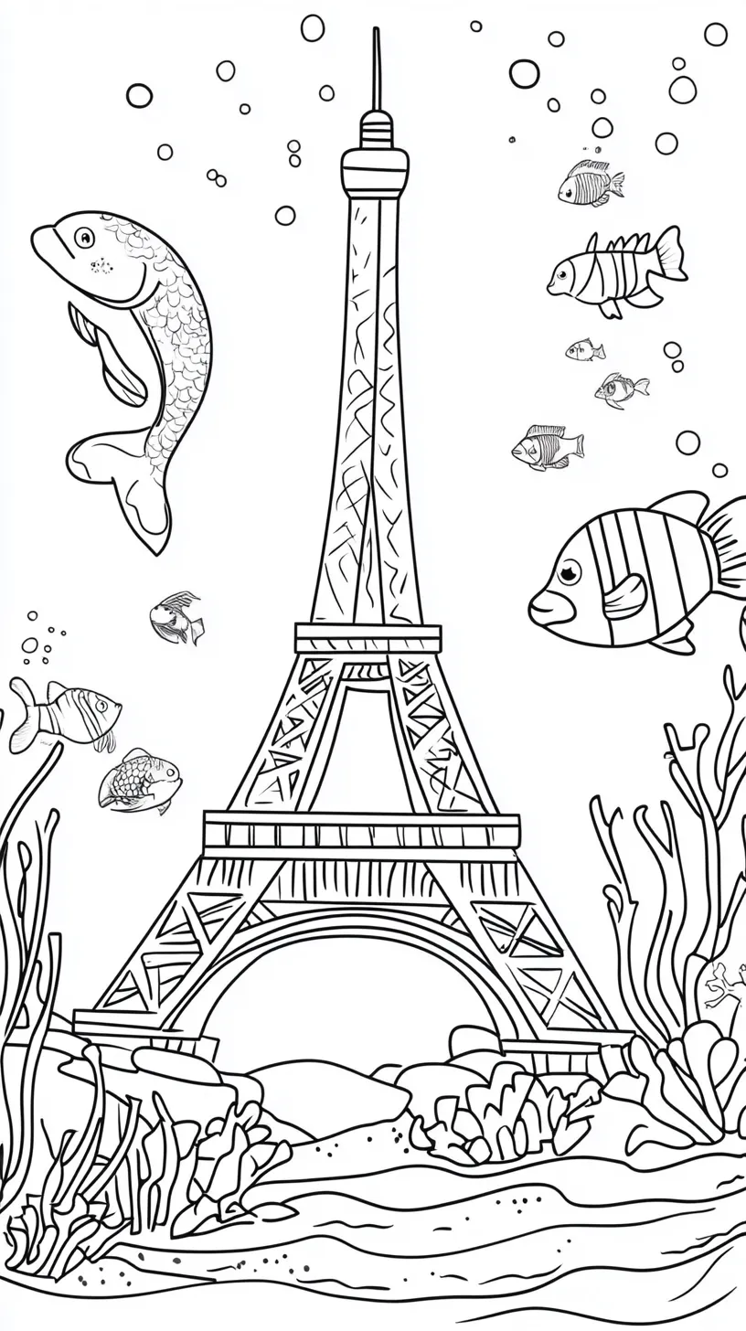 coloriage Tour Eiffel à imprimer pour enfant de 6 ans 1