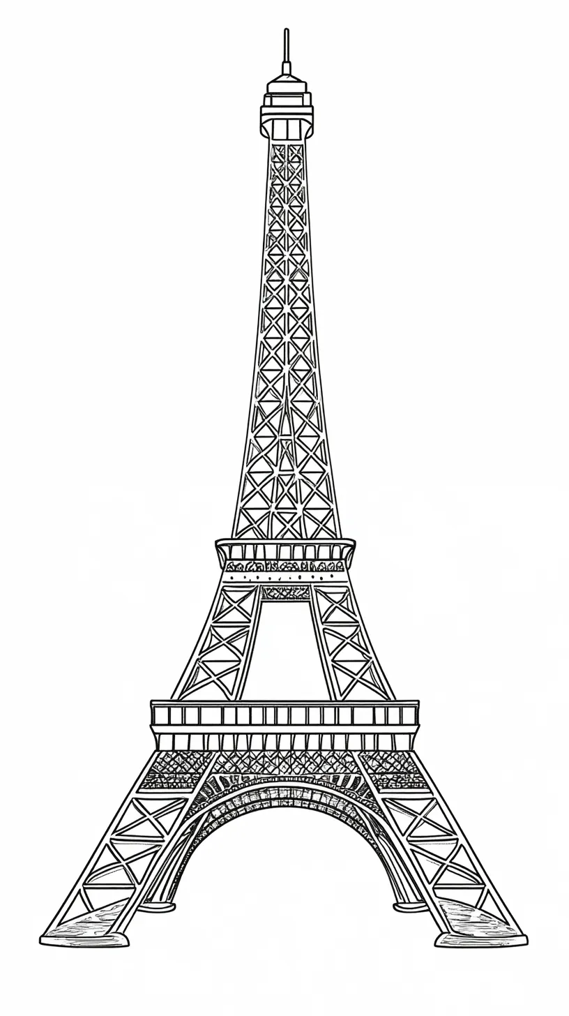 coloriage Tour Eiffel a dessiner en ligne