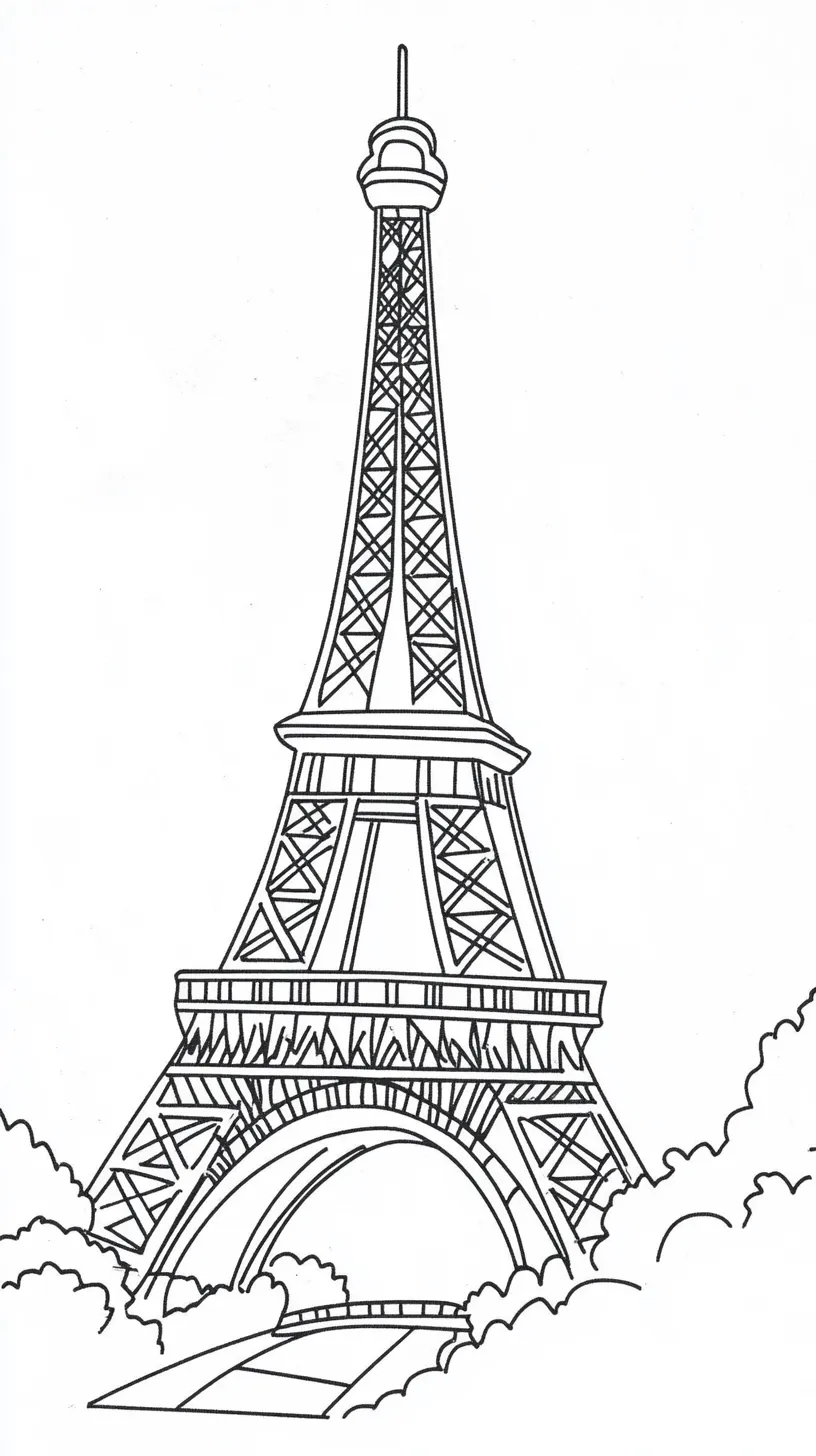 imprimer coloriage Tour Eiffel pour enfant