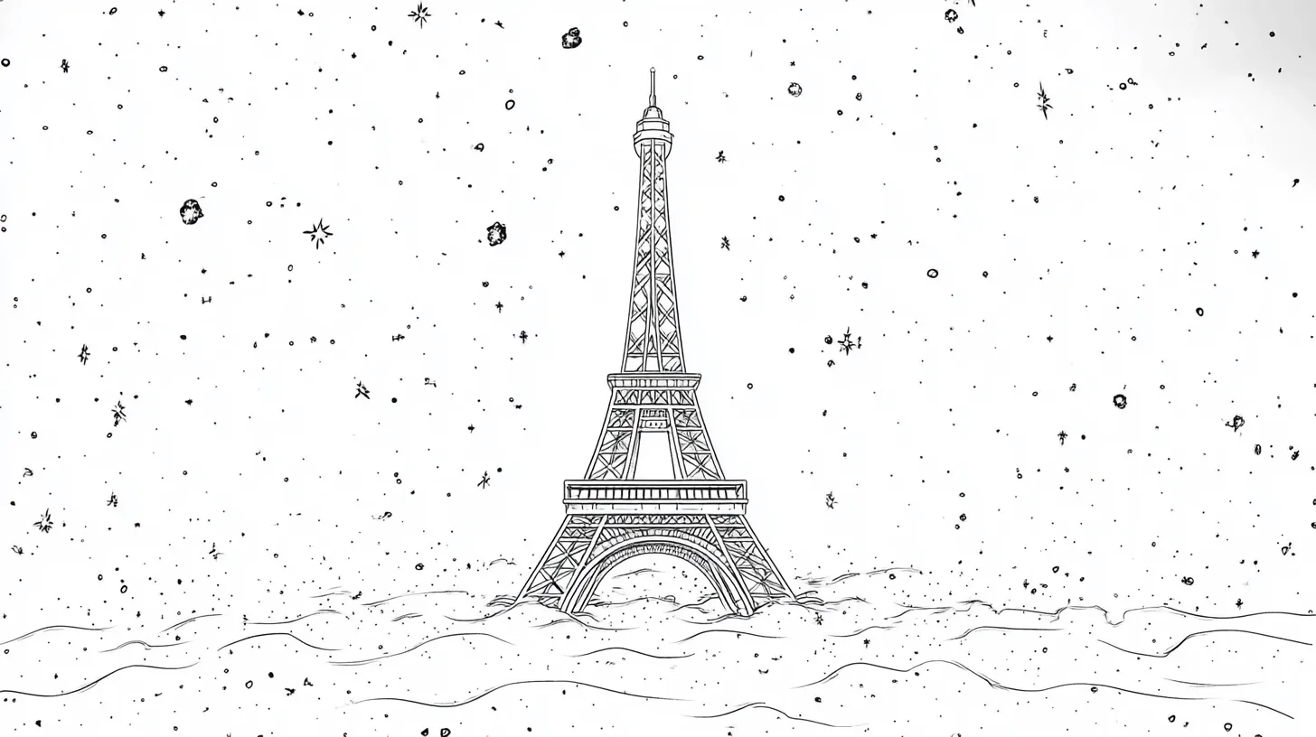 coloriage Tour Eiffel pour enfant à imprimer