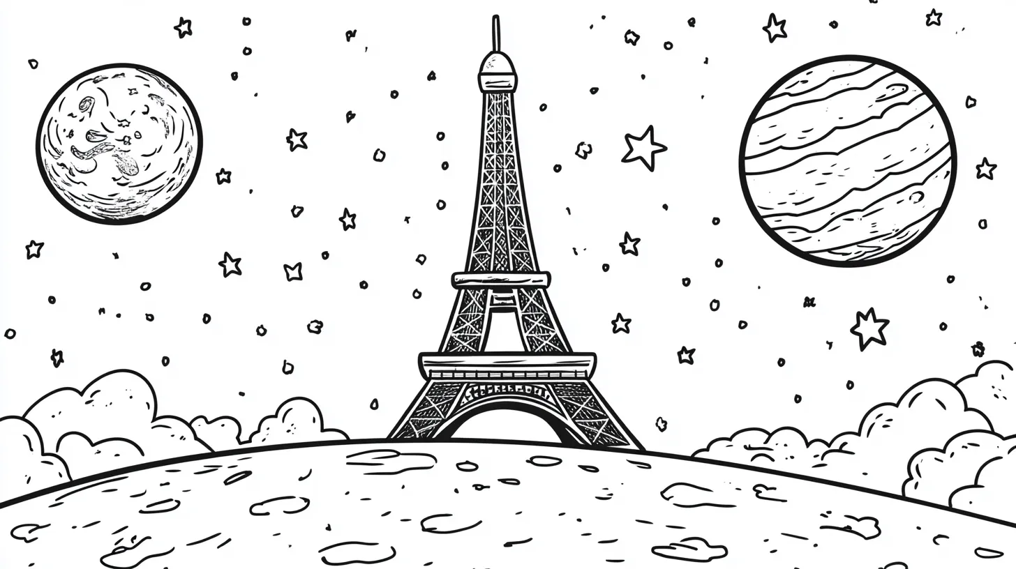 coloriage Tour Eiffel pour enfant