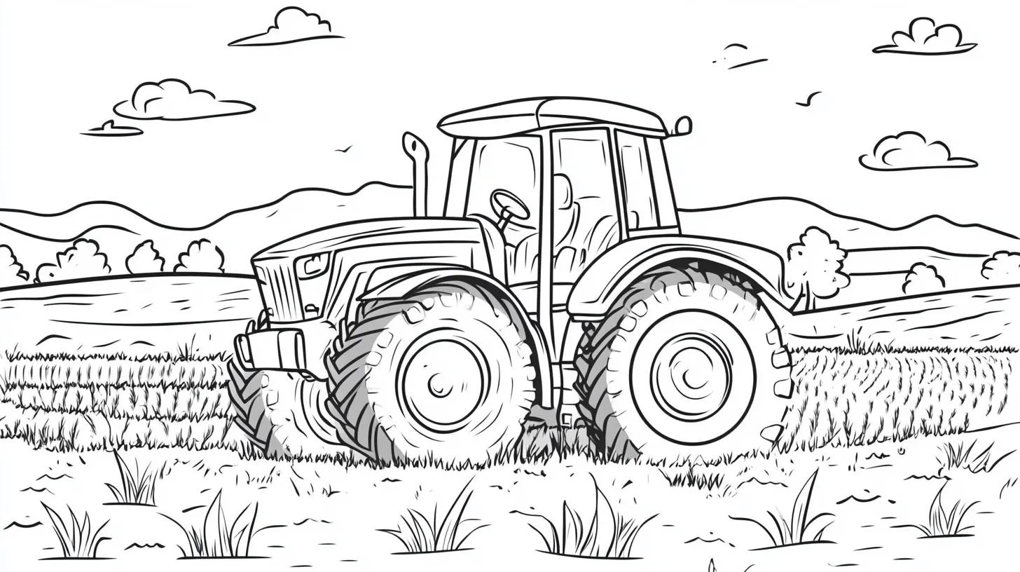 coloriage Tracteur à imprimer pour enfant de 7 ans 1