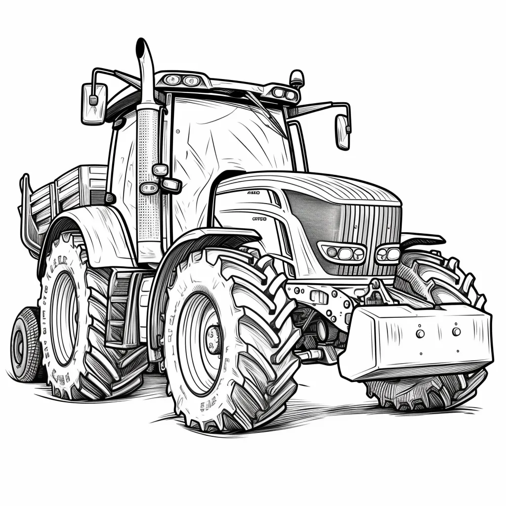 image pour coloriage Tracteur enfant