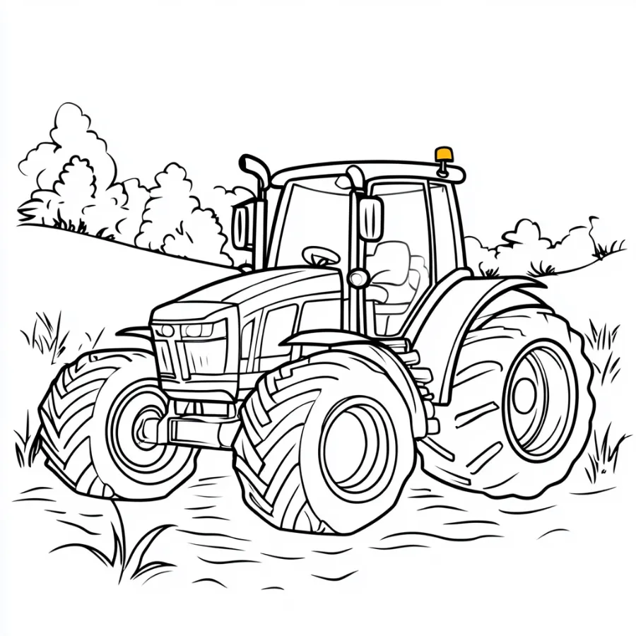 coloriage Tracteur pour enfant de 7 ans