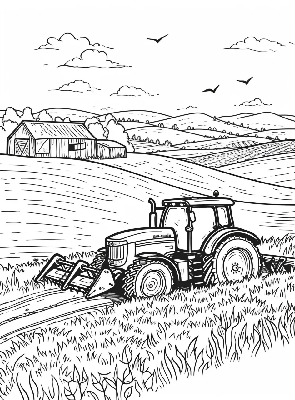 imprimer coloriage Tracteur pour enfant