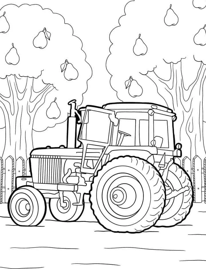 coloriage Tracteur de pour enfants