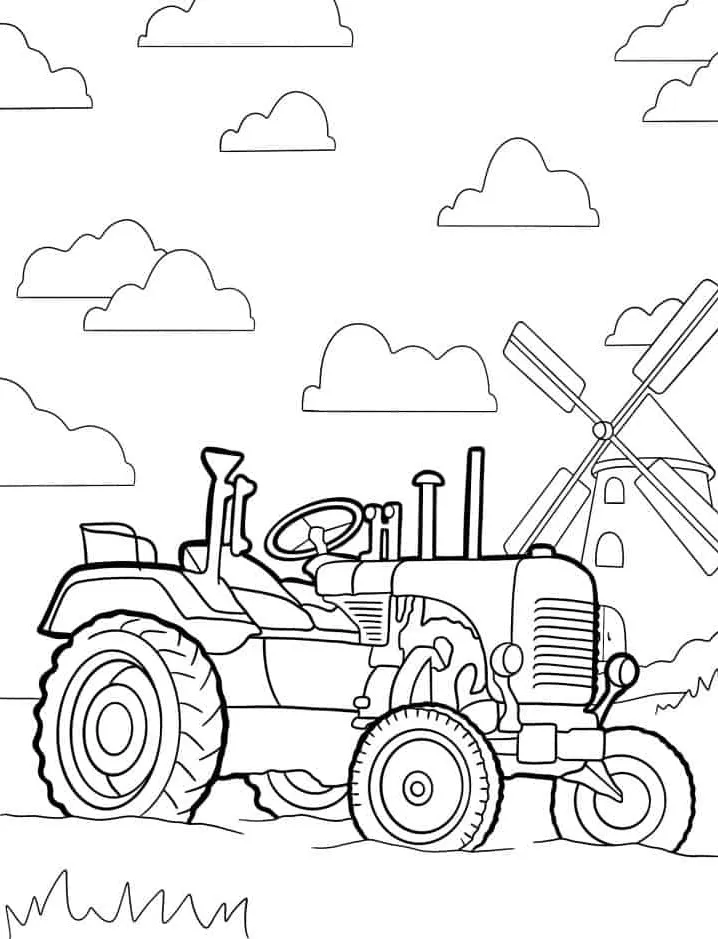 coloriage Tracteur à imprimer gratuitement