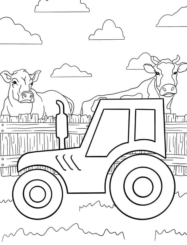 coloriage Tracteur a imprimer gratuit