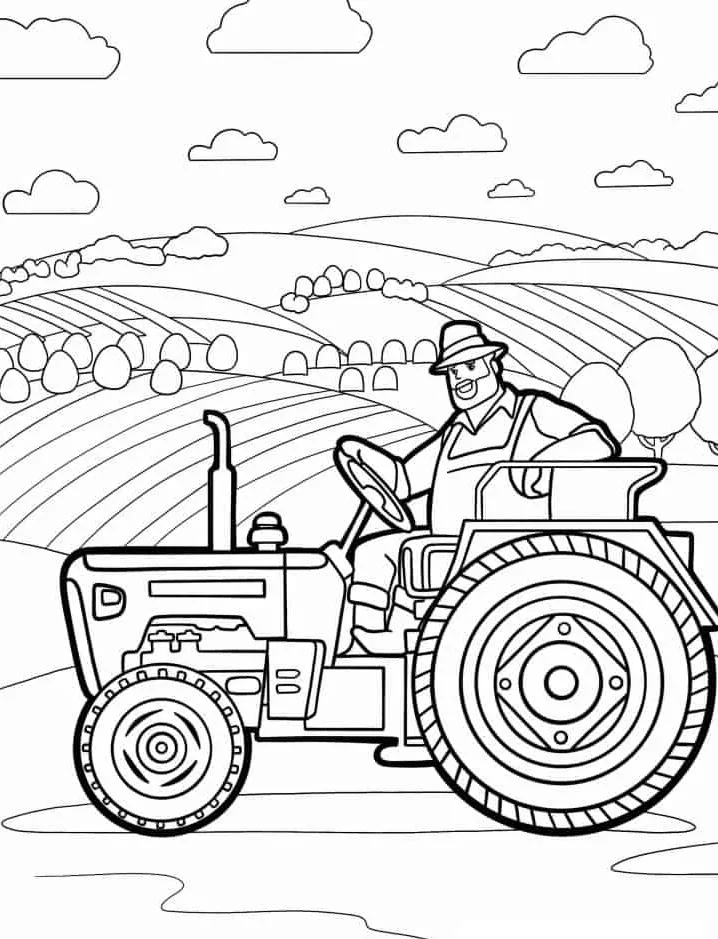 coloriage Tracteur pour enfants à télécharger 1