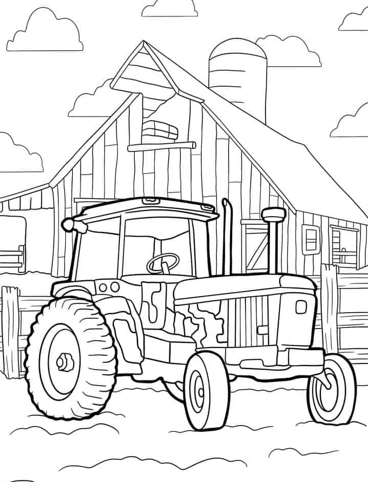 coloriage Tracteur pour enfant de 4 ans