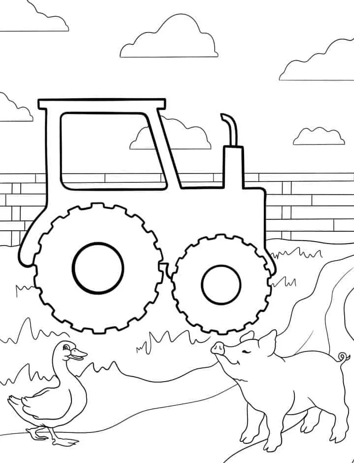 coloriage Tracteur en ligne pour enfant