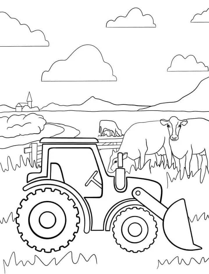 coloriage Tracteur pour enfants à télécharger 2