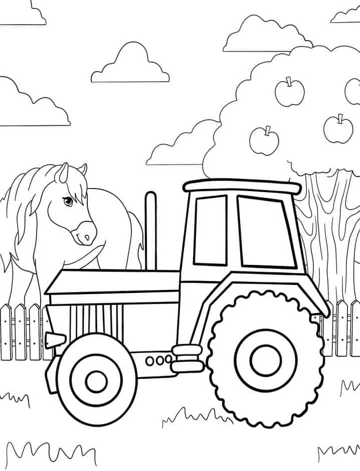 coloriage Tracteur a telecharger 1