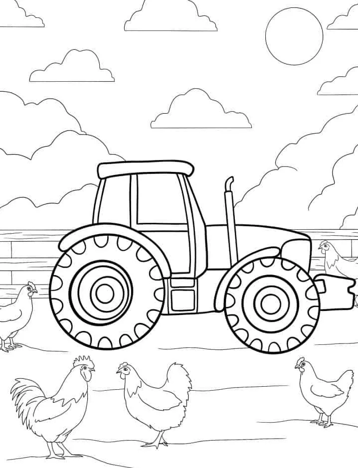 coloriage Tracteur en ligne pour enfant 1