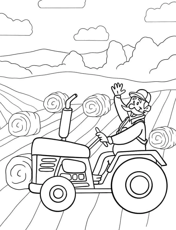 coloriage Tracteur à imprimer pour enfant de 3 ans