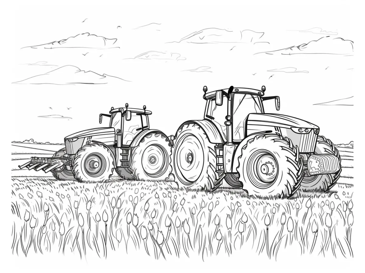 coloriage Tracteur a telecharger