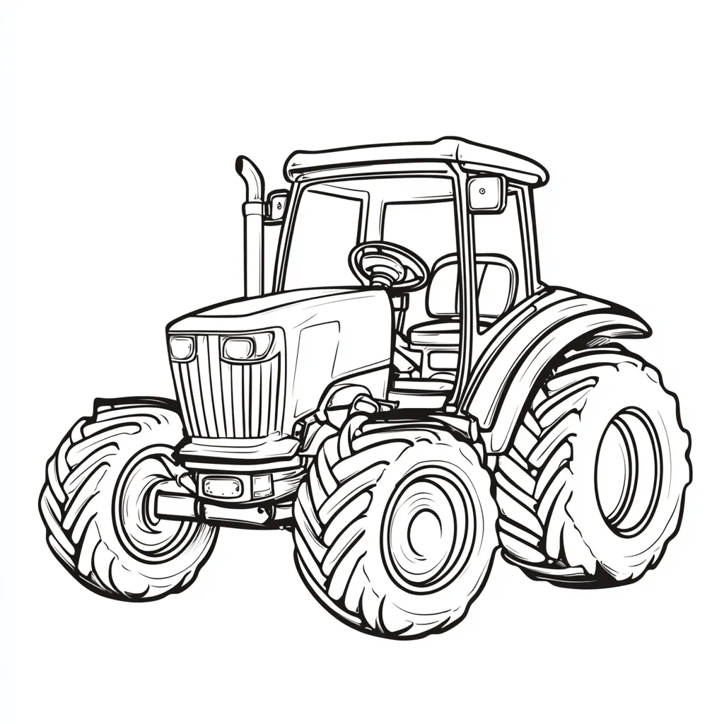 coloriage Tracteur à imprimer pour enfant de 7 ans