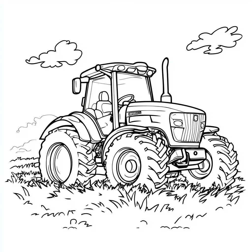 coloriage Tracteur pour enfant de 7 ans 1