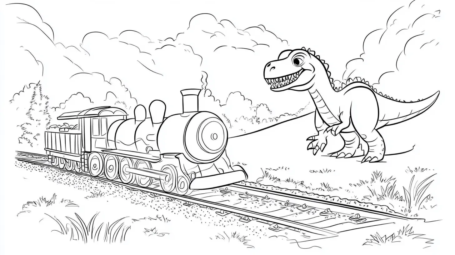 coloriage Train à imprimer pour enfant de 7 ans