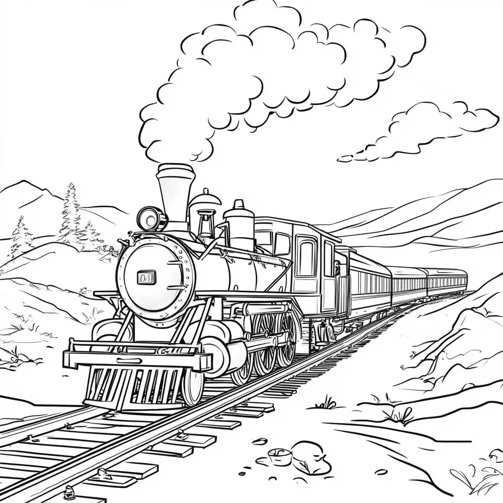 coloriage Train pour enfants à imprimer 1