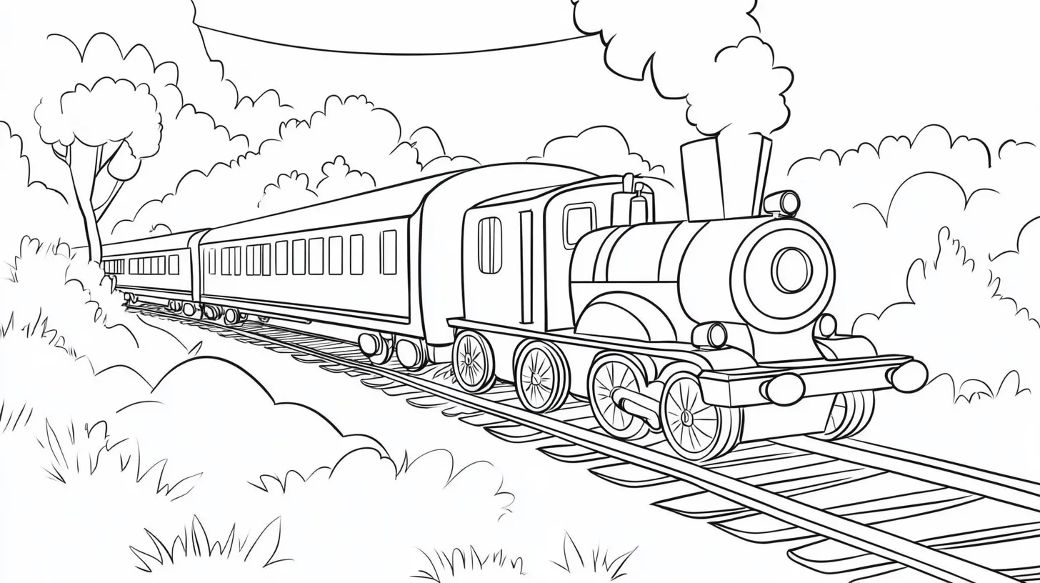 coloriage Train pour enfants a imprimer gratuit 2