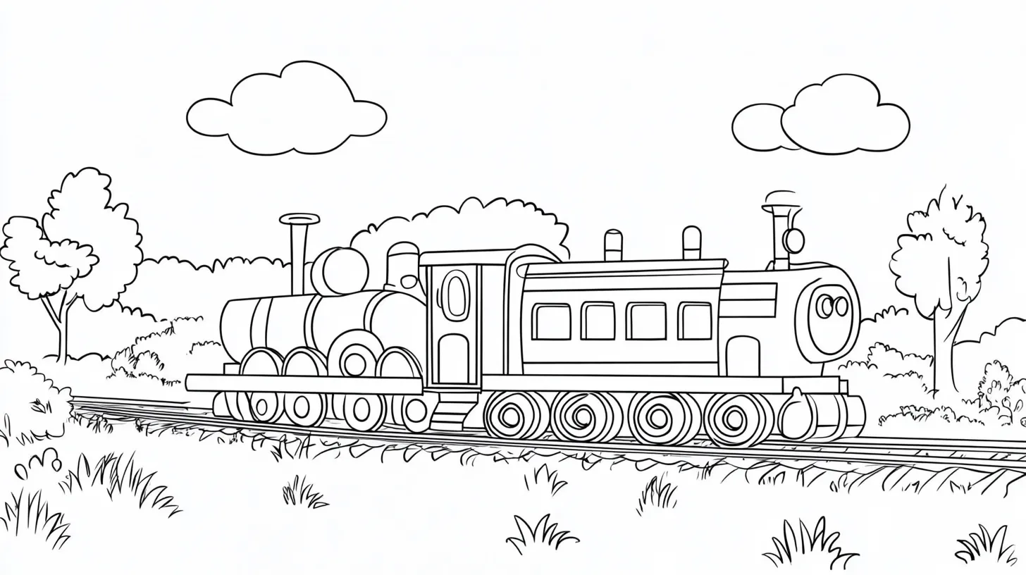 coloriage Train et apprentissage