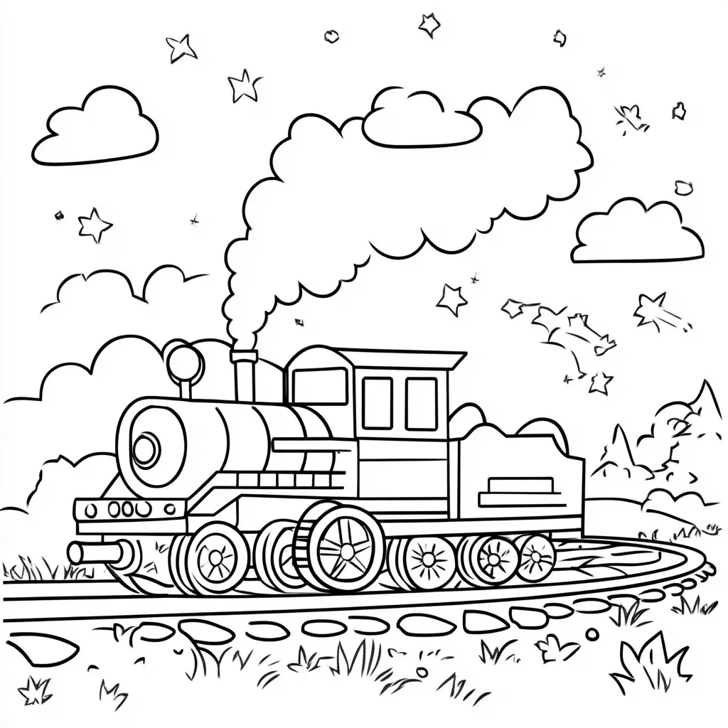 coloriage Train et dessin a imprimer