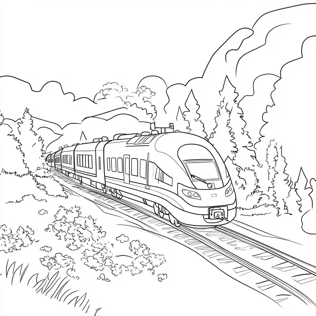 coloriage Train à imprimer pour enfant de 2 ans