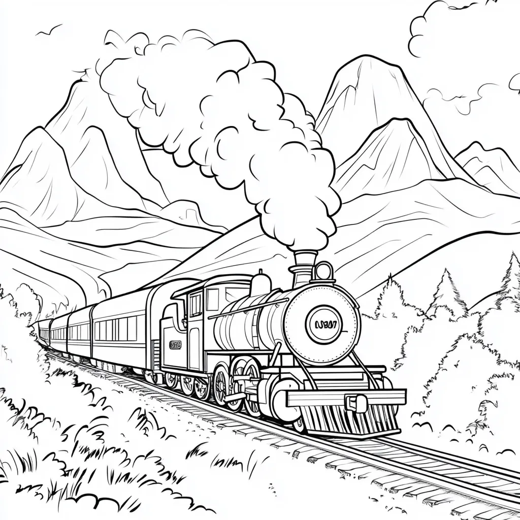 coloriage Train pour enfant de 10 ans