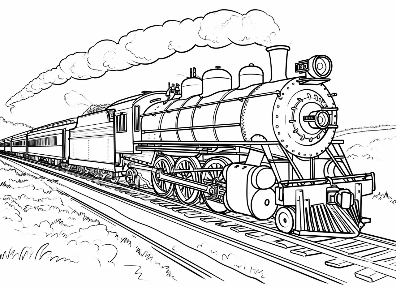 coloriage Train à imprimer pour enfant de 7 ans 1