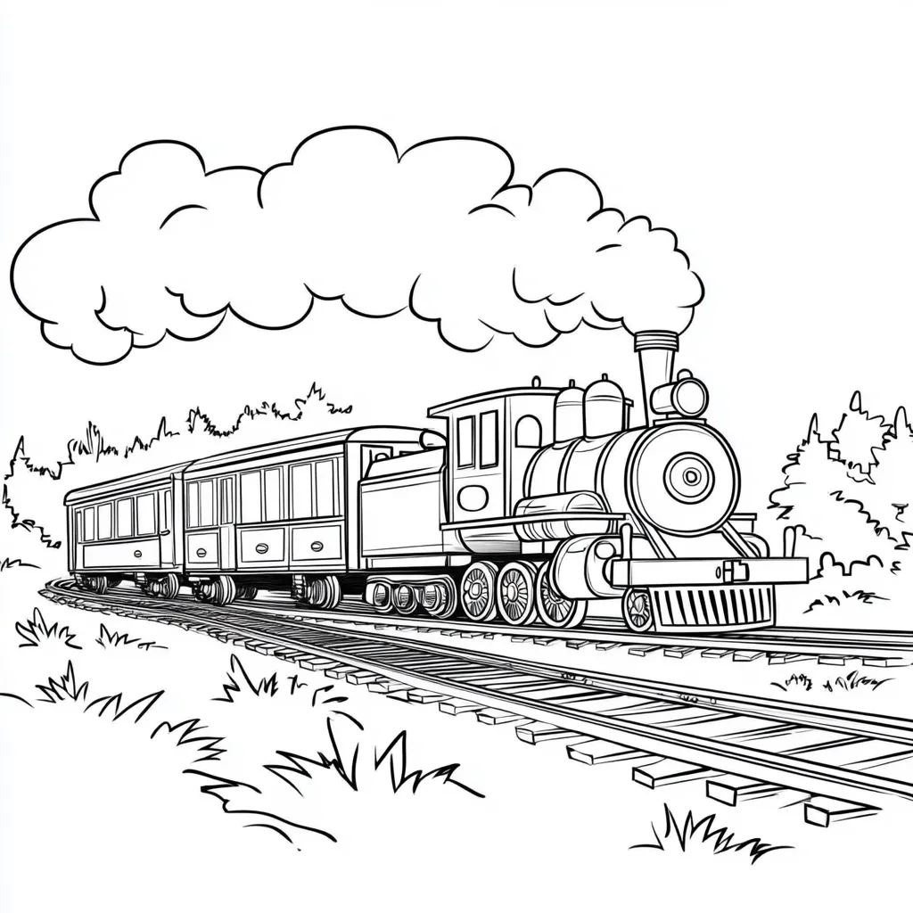 coloriage Train à imprimer pour enfant de 6 ans