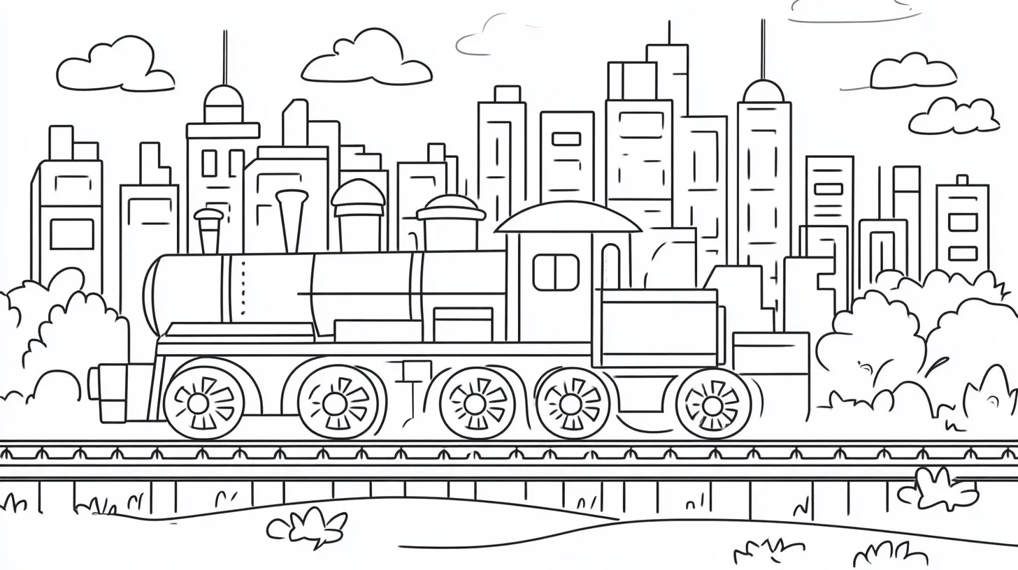 coloriage Train à imprimer pour enfant de 8 ans