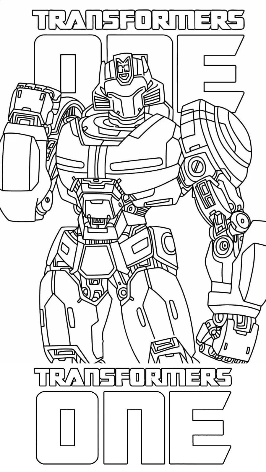 coloriage Transformers One pour enfant de 7 ans