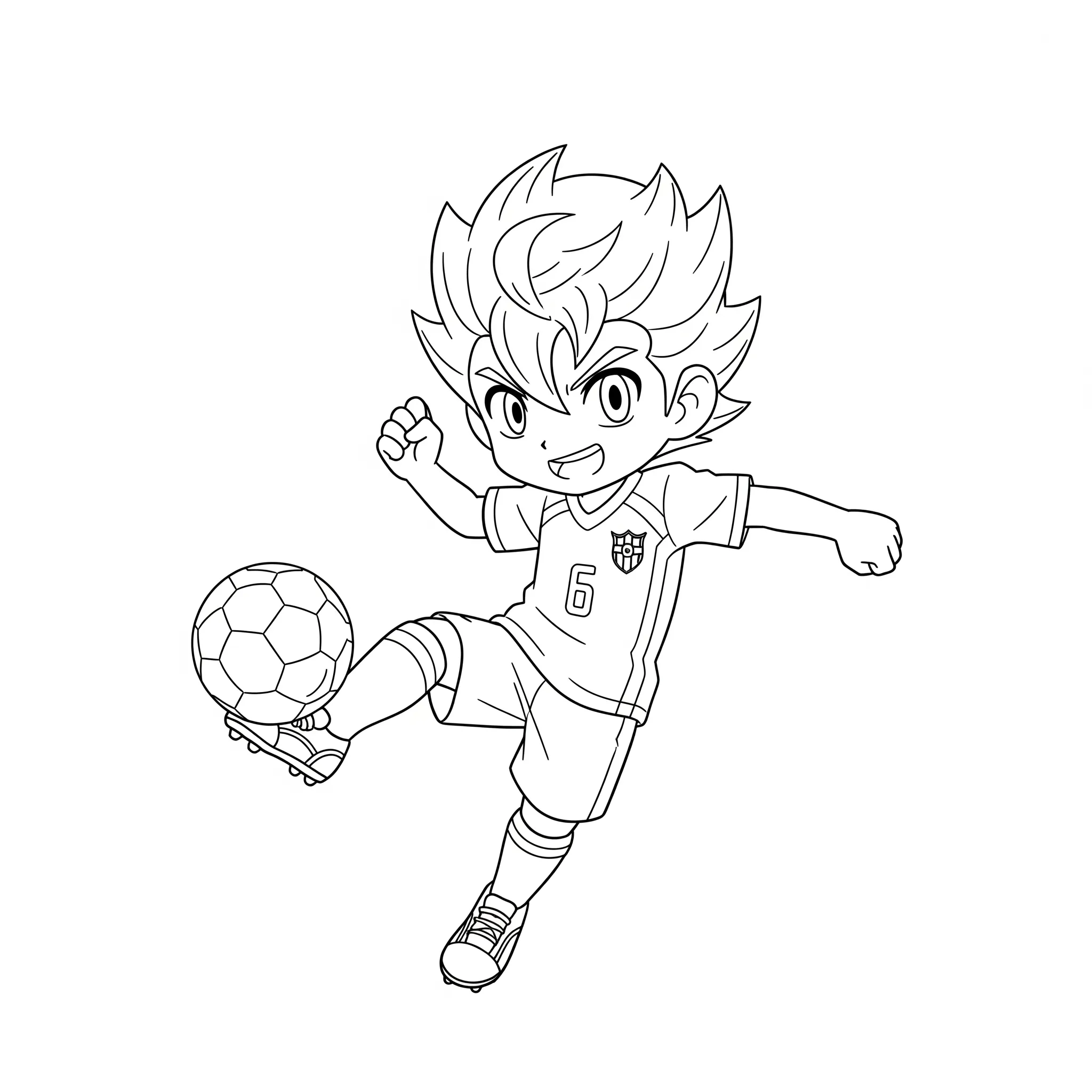 imprimer coloriage Un Buteur Stylisé (Shuichi Arai ou Axel Blaze) pour enfant