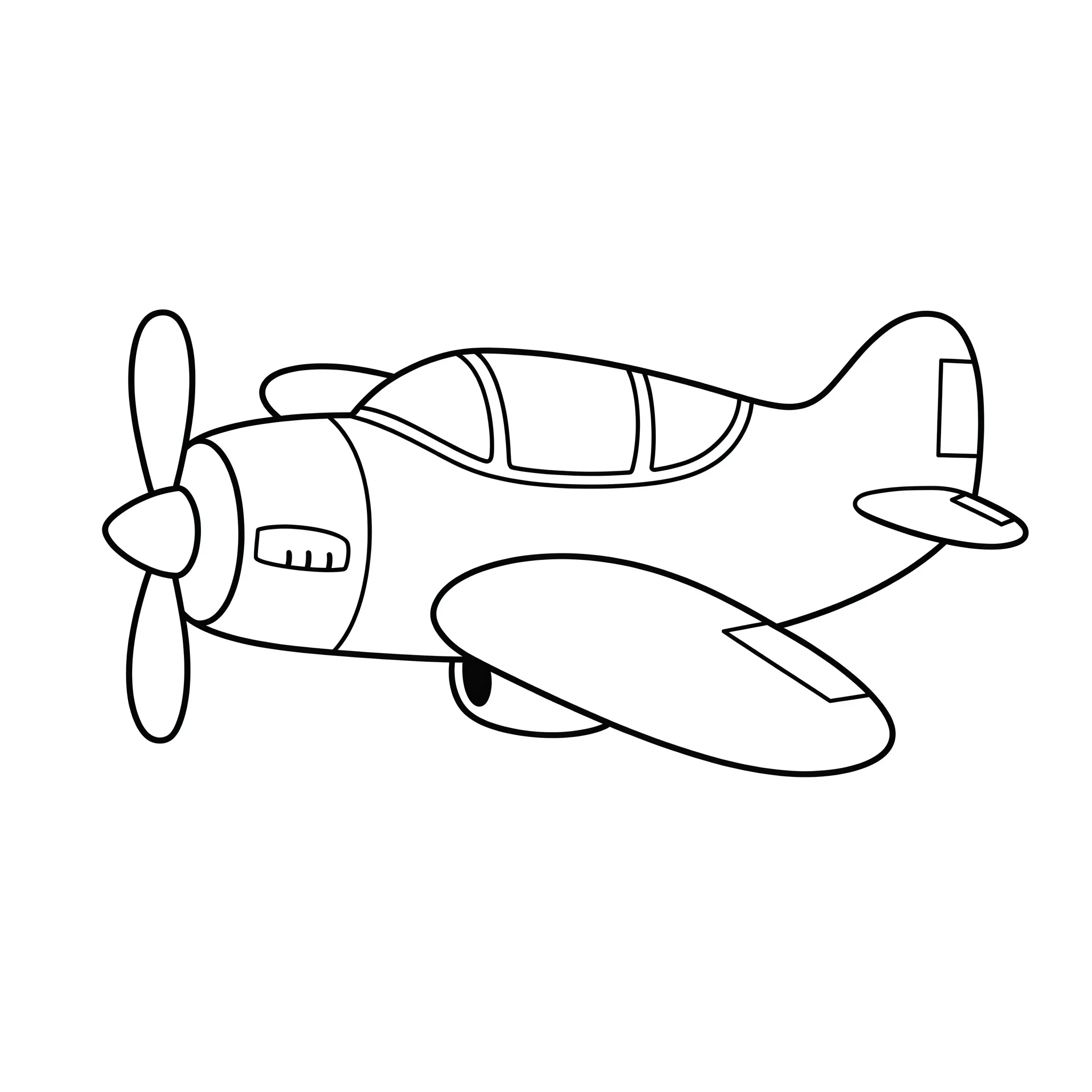 a imprimer coloriage Un avion à hélice gratuit