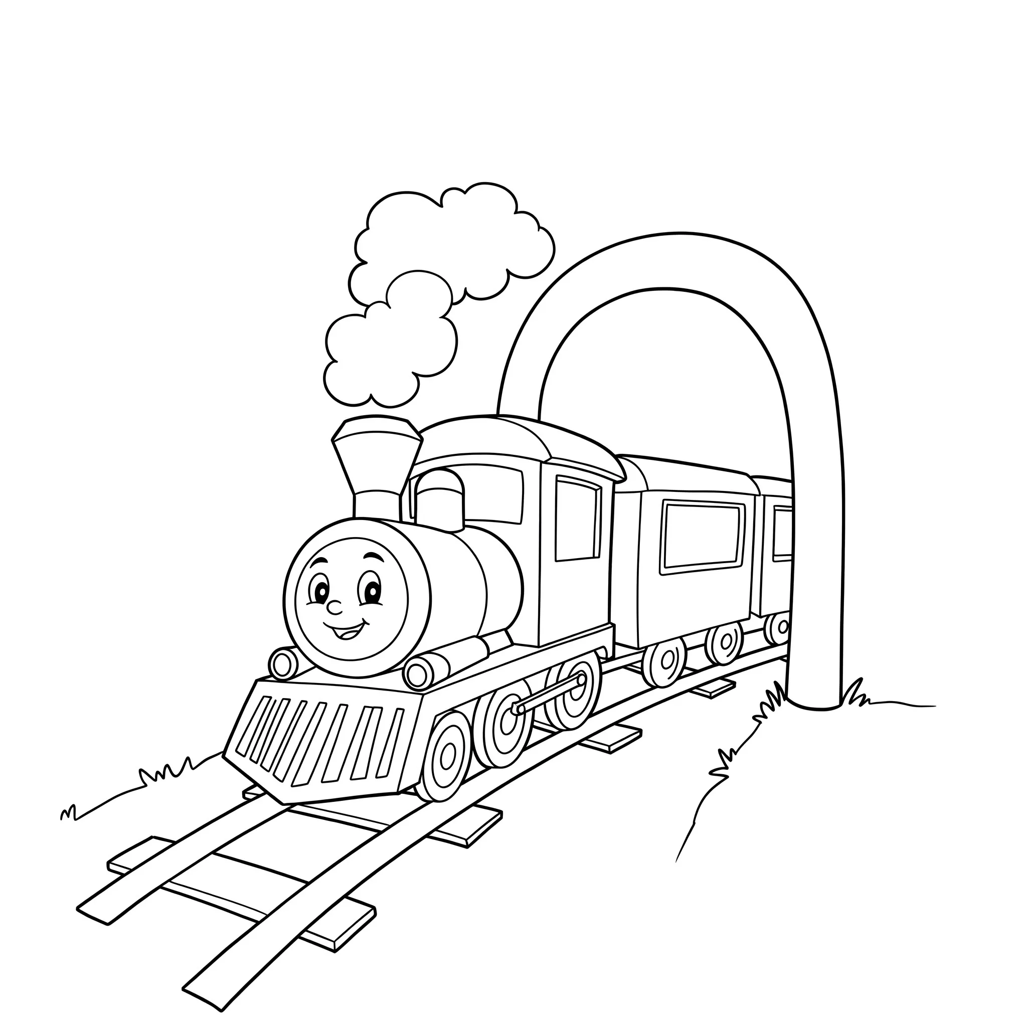 télécharger coloriage Un tunnel pour train gratuit
