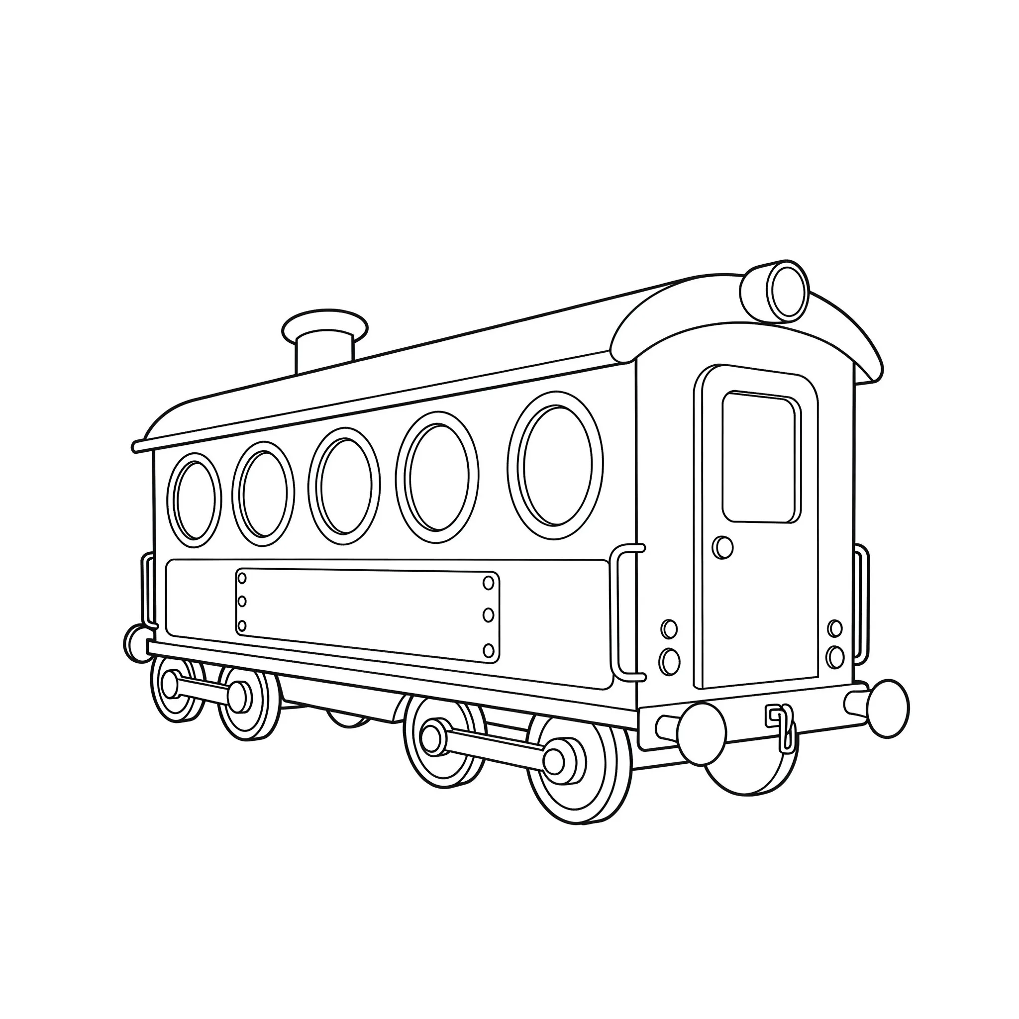 coloriage Un wagon de train simple et découpage à imprimer