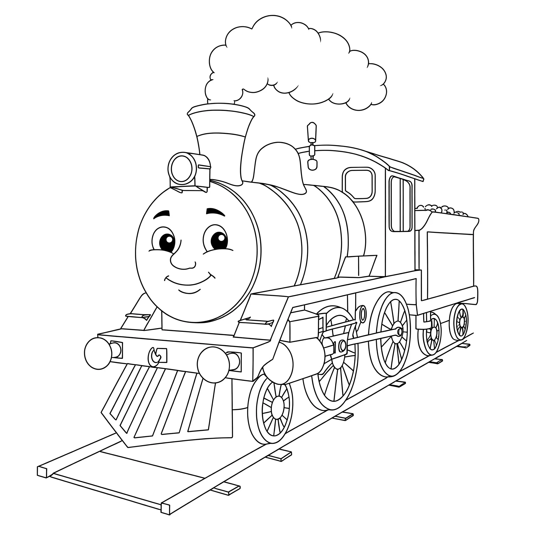 coloriage Une locomotive de face pour enfant de 7 ans